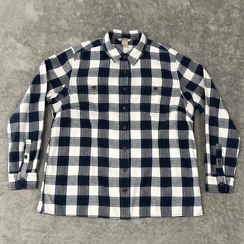 Duluth Trading Co Women's Plaid Button Down Shirt Long Sleeve Size Large